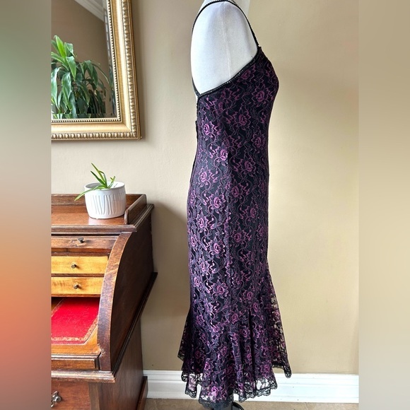 Vintage 90s Gunne Sax Jessica McClintock Lace Gown Cocktail Dress Whimsigoth S - Picture 7 of 10